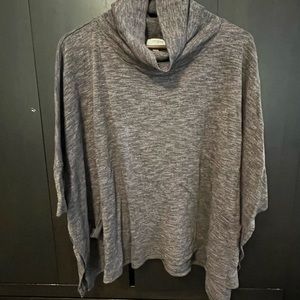 Umgee lightweight cowl neck pullover brown/black turtleneck pocket loose